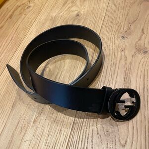 Gucci Black Leather Belt